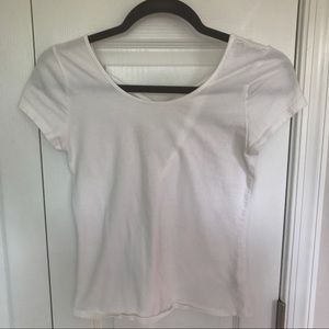White crop top with cross cross back!